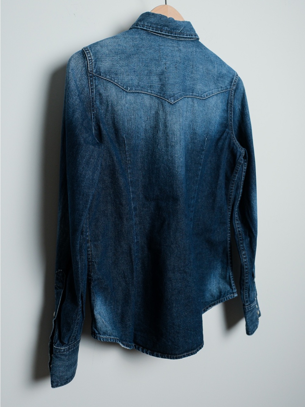 Final! Ralph Lauren RRL Style Western Denim Snap Shirt Mother of Pearl NWOT - Picture 6 of 13